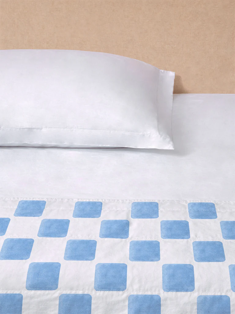 Westside Home Blue Printed Reversible Single Bed Comforter - Image 2