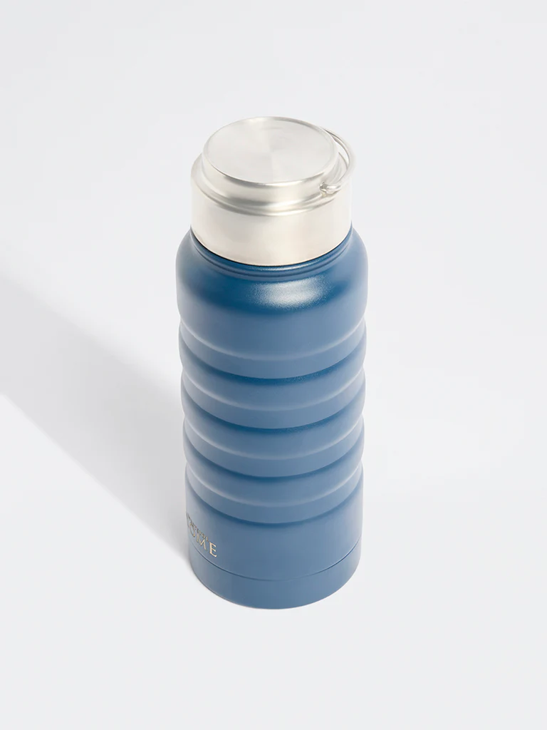 Westside Home Blue Ribbed Bottle - Small - Image 2