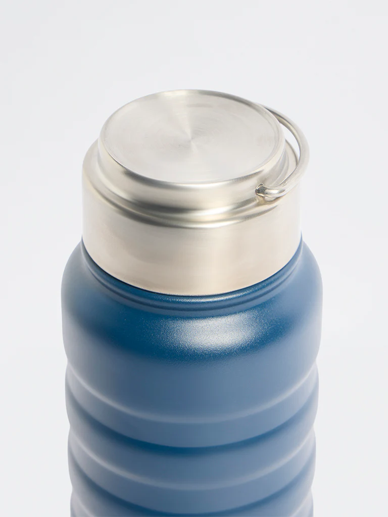 Westside Home Blue Ribbed Bottle - Small - Image 3