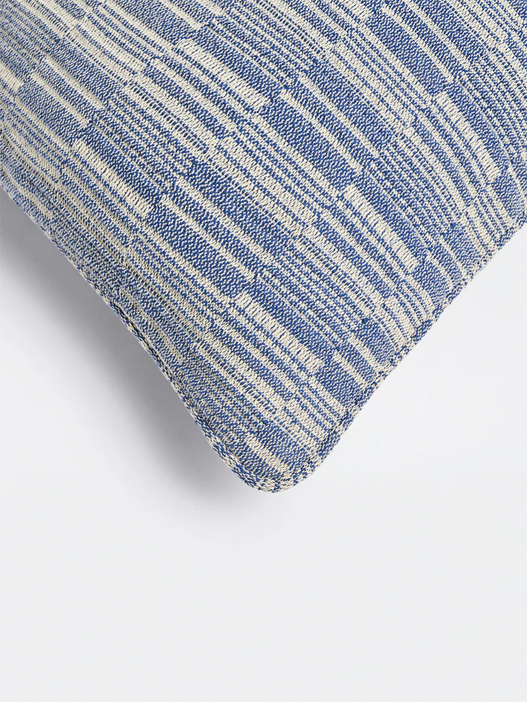 Westside Home Blue Stripe-Textured Cushion Cover - Image 4