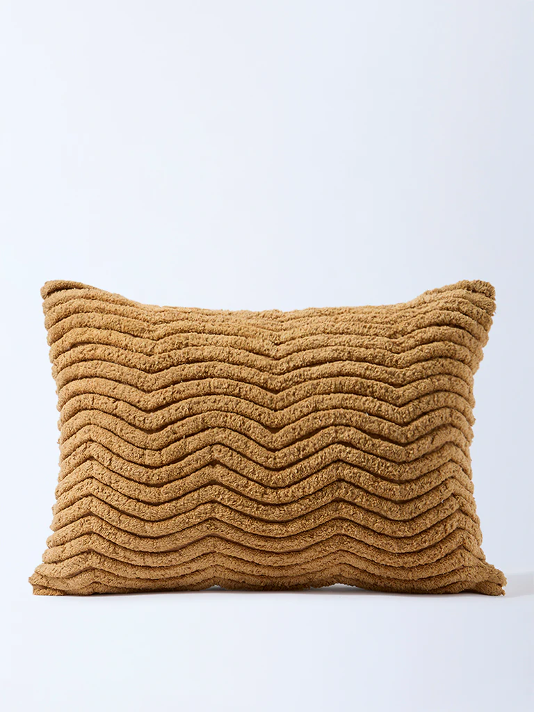 Westside Home Brown Chevron Tufted Cushion Cover