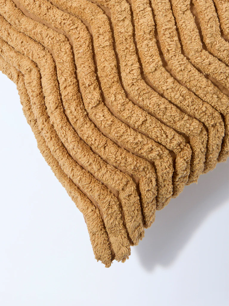 Westside Home Brown Chevron Tufted Cushion Cover - Image 3