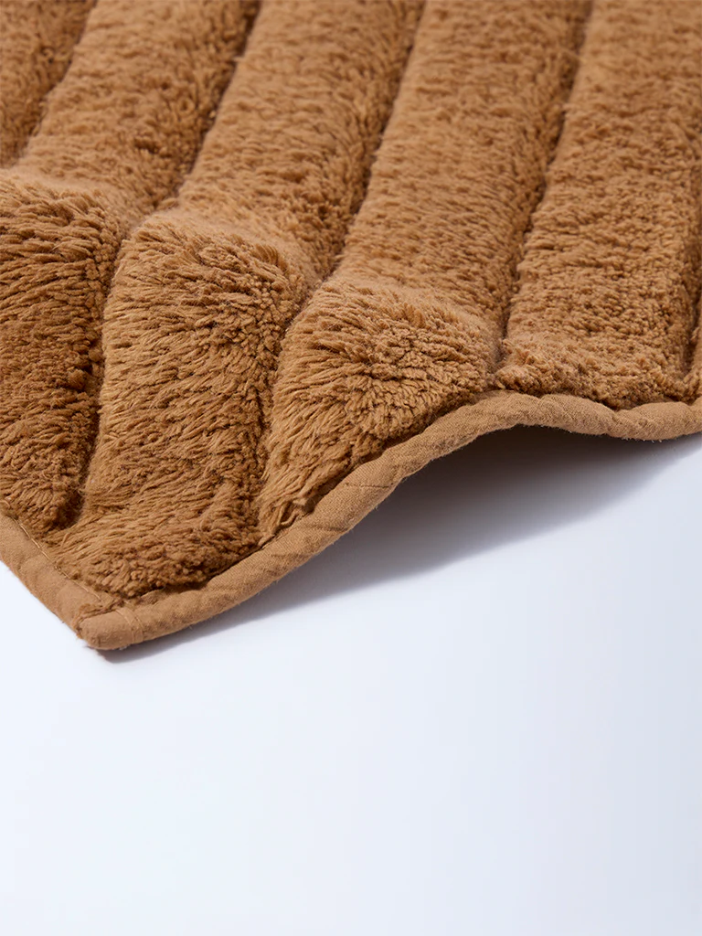 Westside Home Brown Diagonal Striped Bath Mat - Image 2