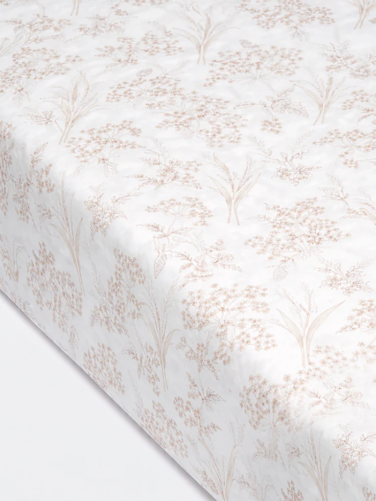 Westside Home Brown Foliage Printed King Bed Sheet Set - Image 2