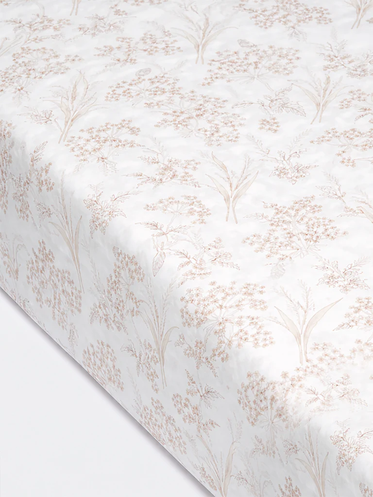Westside Home Brown Foliage Printed Queen Bed Sheet Set - Image 2