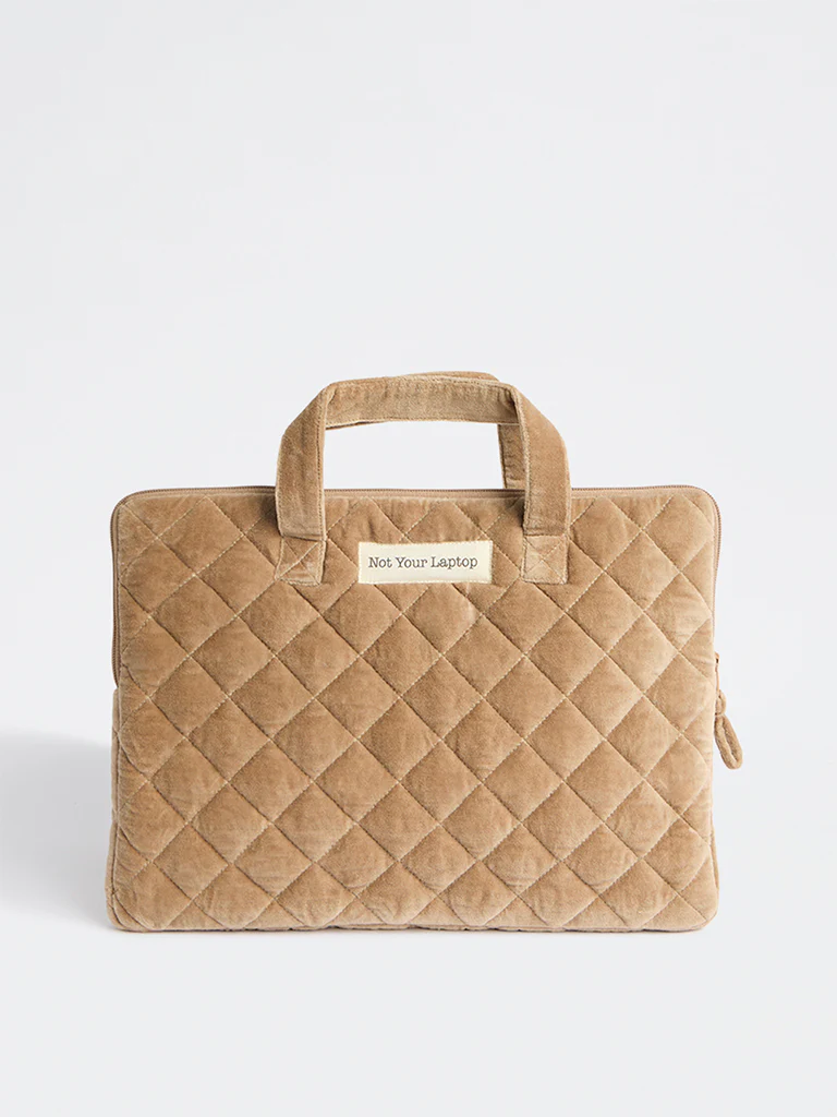 Westside Home Brown Quilted Laptop Sleeve