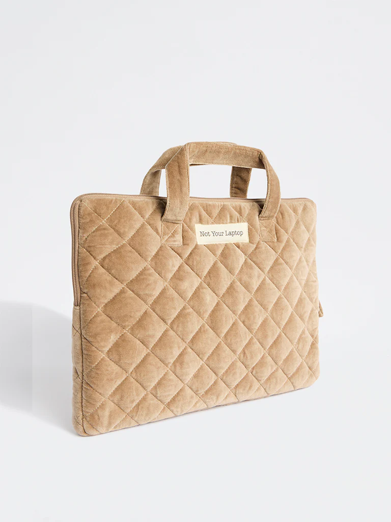 Westside Home Brown Quilted Laptop Sleeve - Image 2