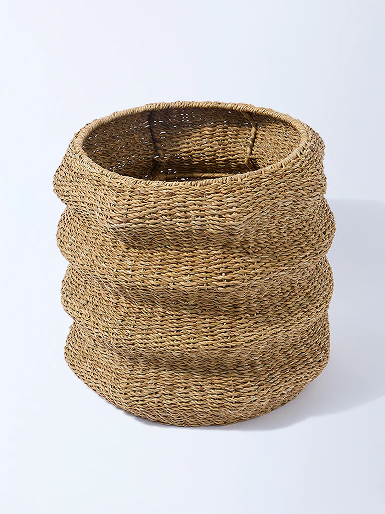 Westside Home Brown Seagrass Wired Planter - Medium - Image 2