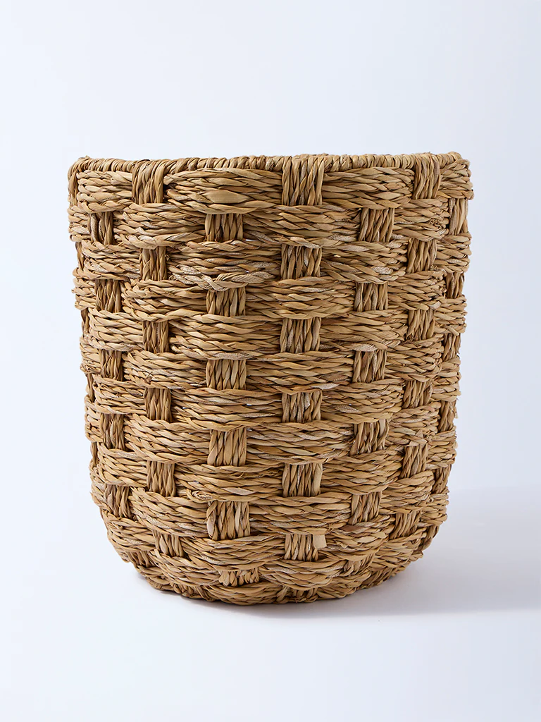 Westside Home Brown Seagrass Woven Planter - Large