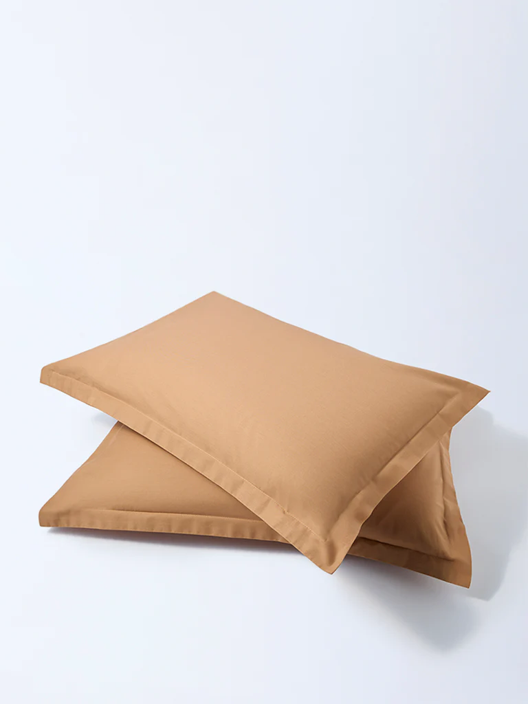 Westside Home Brown Solid Pillowcases (Set of 2)