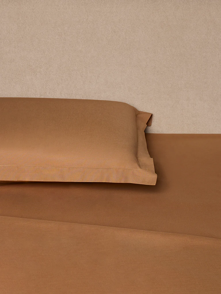 Westside Home Brown Solid Queen Bed Sheet Set