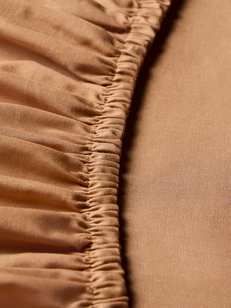 Westside Home Brown Solid Queen Bed Sheet Set - Image 3