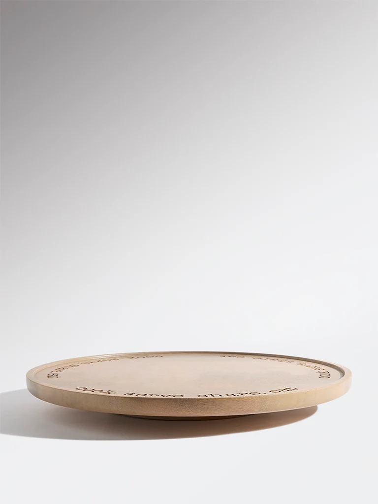 Westside Home Brown Text Design Lazy Susan - Image 3