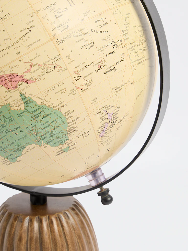 Westside Home Brown Wooden Globe Decorative Object - Image 3