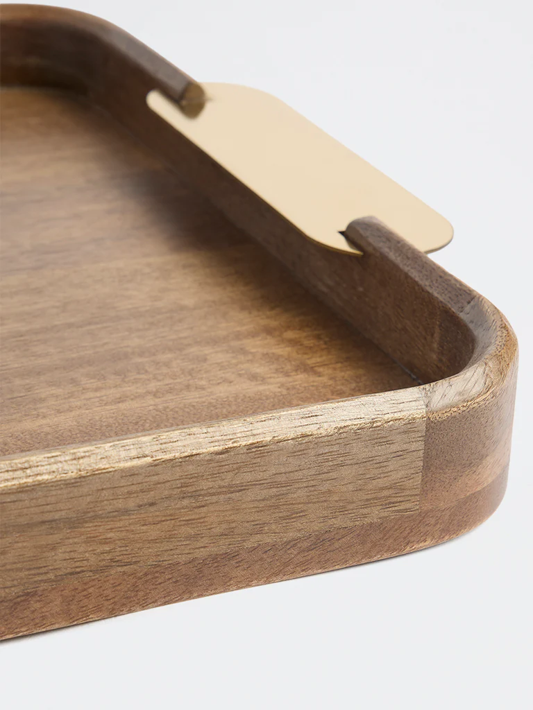 Westside Home Brown Wooden Serving Tray - Large - Image 3