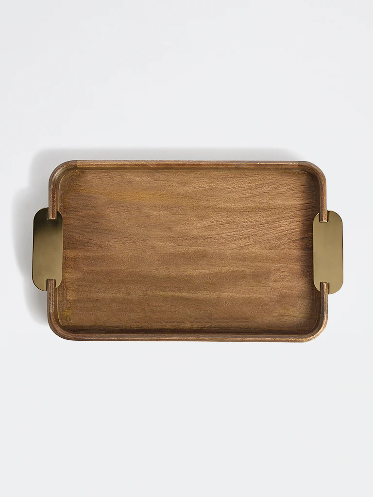 Westside Home Brown Wooden Serving Tray - Small