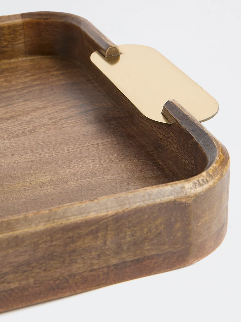 Westside Home Brown Wooden Serving Tray - Small - Image 3