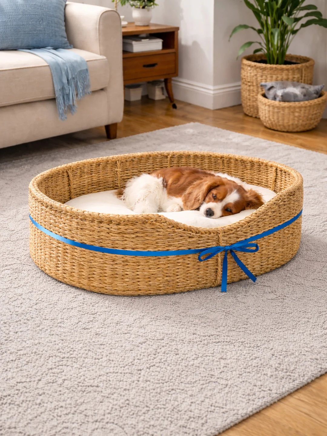 Westside Home Brown Woven Pet Bed with Pillow