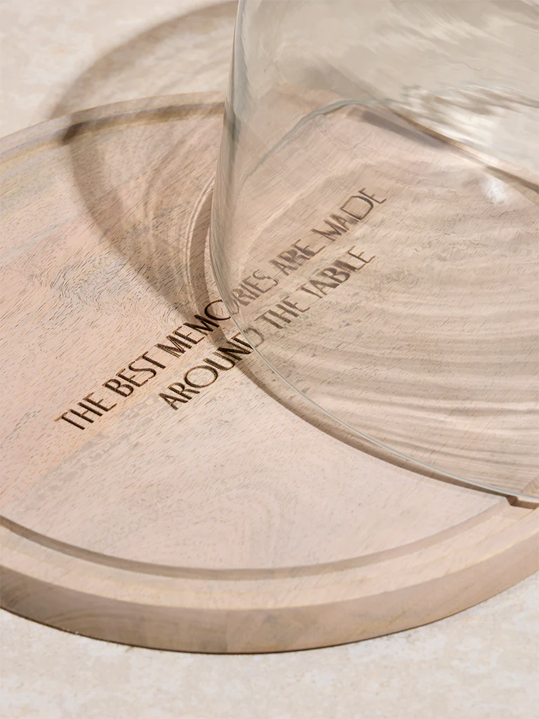 Westside Home Clear Glass Cloche with Wooden Base - Image 3