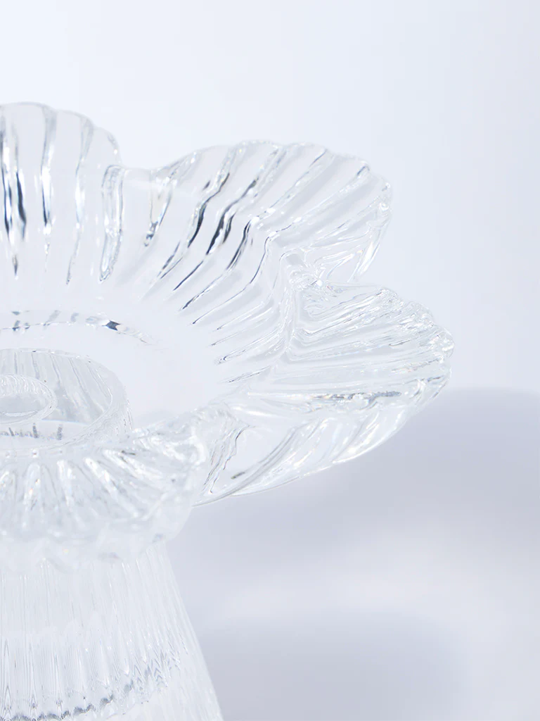 Westside Home Clear Glass Flower Votive Candle Holder - Image 3