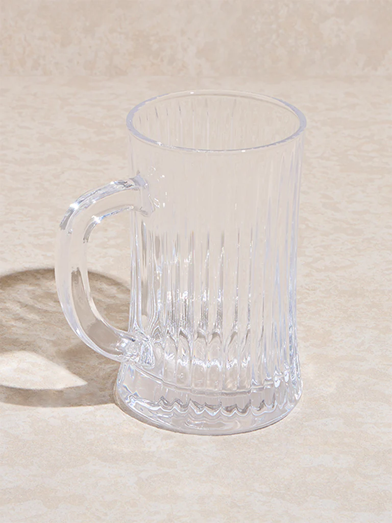 Westside Home Clear Ribbed Beer Glass - Image 2