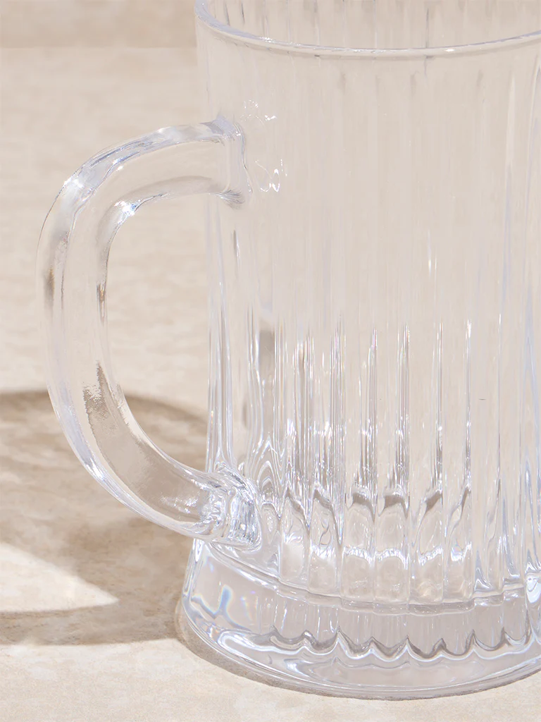 Westside Home Clear Ribbed Beer Glass - Image 3