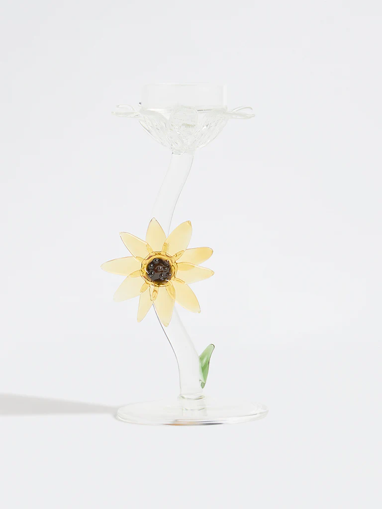 Westside Home Clear Sunflower Candle Holder - Image 2