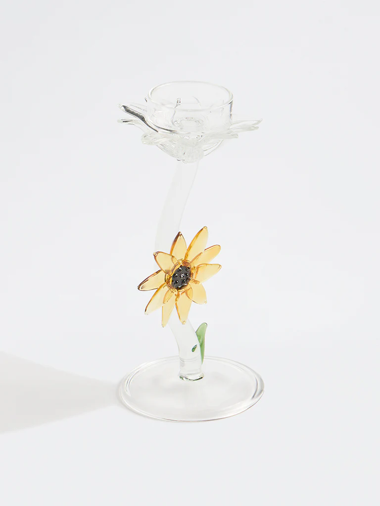 Westside Home Clear Sunflower Candle Holder - Image 3
