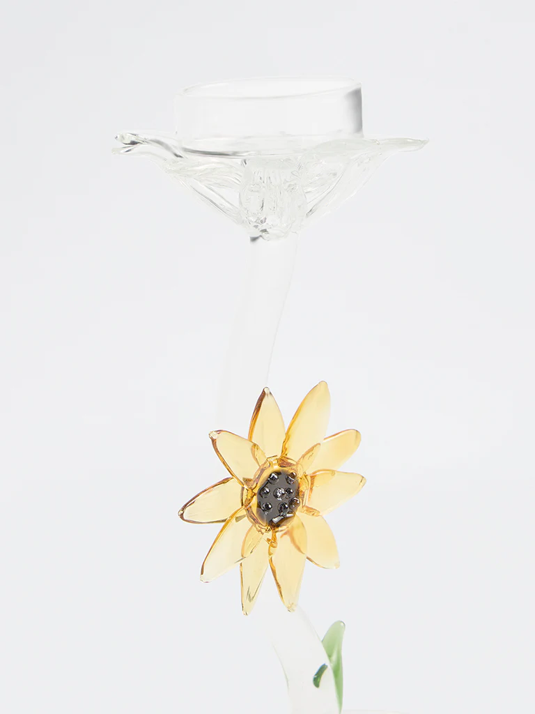Westside Home Clear Sunflower Candle Holder - Image 4