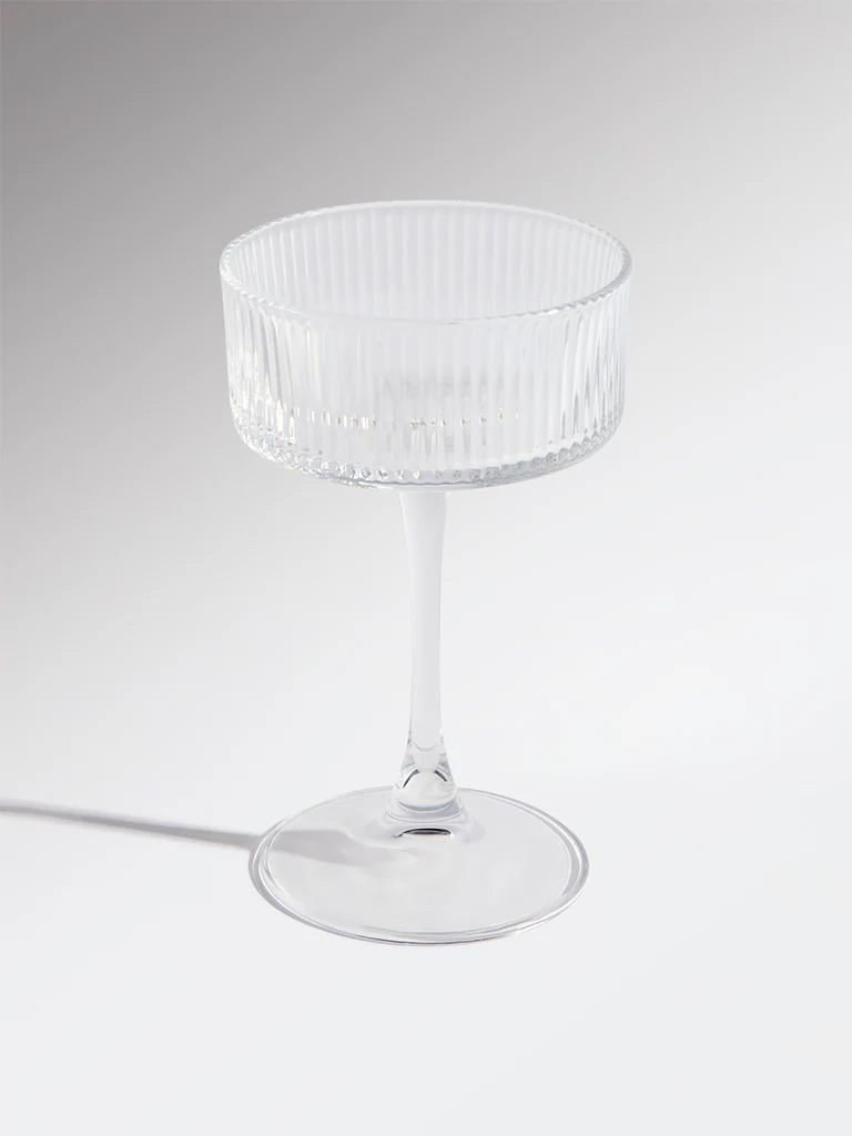 Westside Home Clear Textured Coupe Wine Glass - Image 3