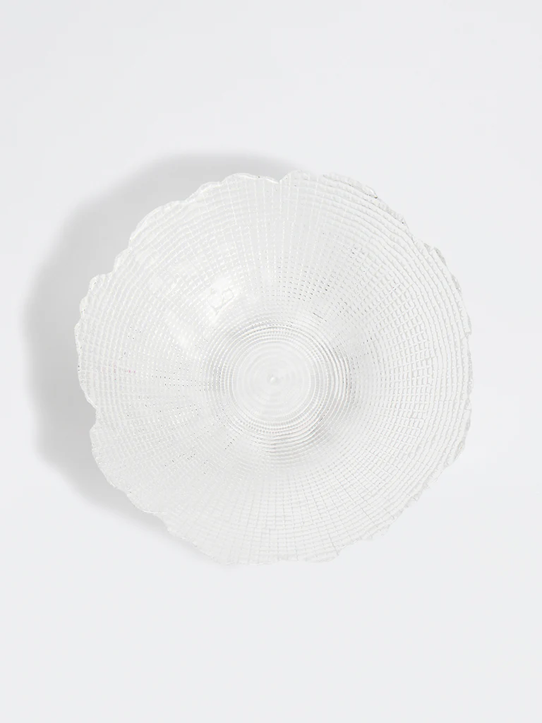 Westside Home Clear Textured Glass Bowl - Large