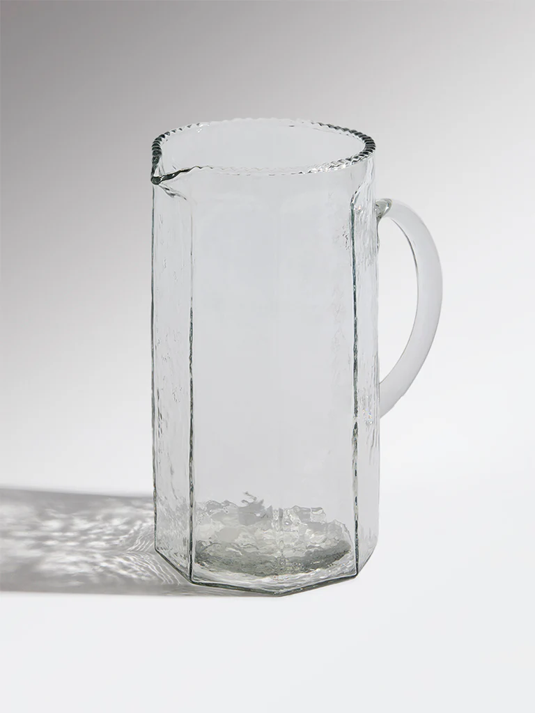 Westside Home Clear Textured Glass Jug - Image 2