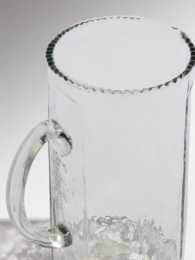 Westside Home Clear Textured Glass Jug - Image 3