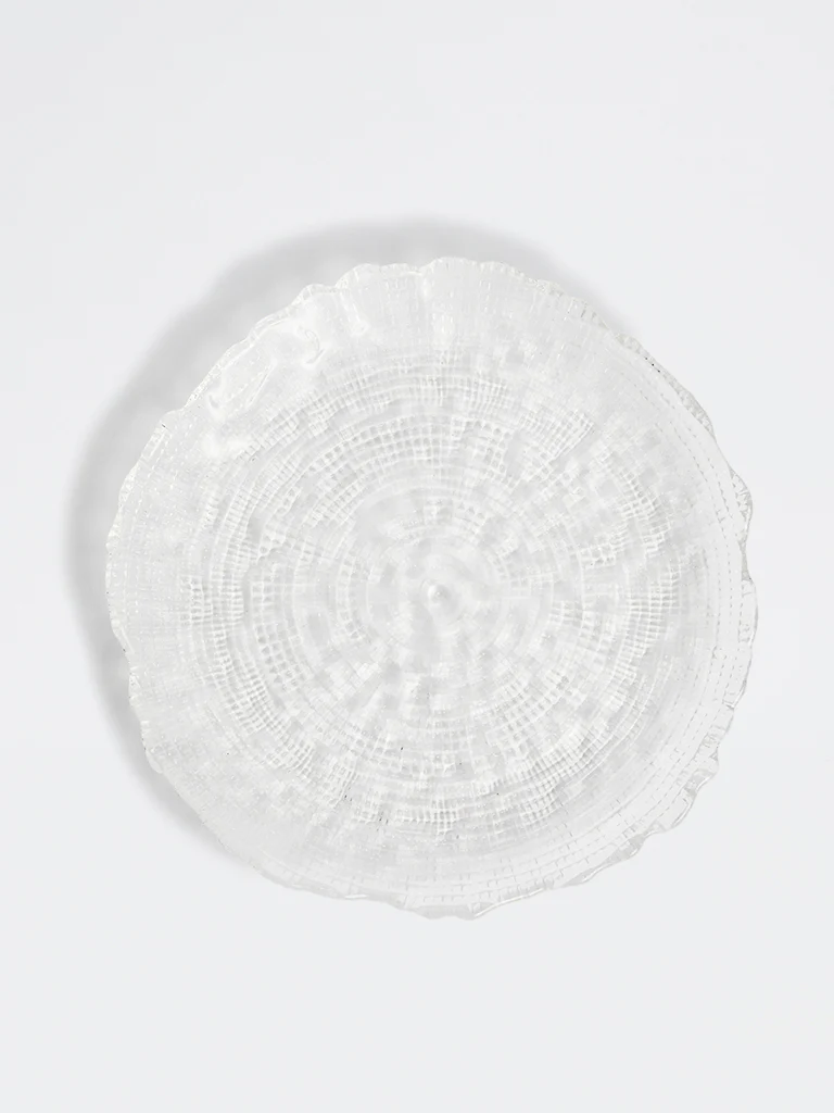 Westside Home Clear Textured Glass Plate - Medium