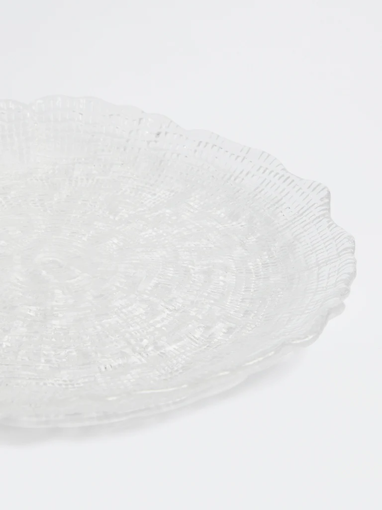 Westside Home Clear Textured Glass Plate - Medium - Image 3