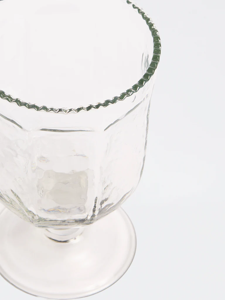 Westside Home Clear Textured Stem Wine Glass - Image 3
