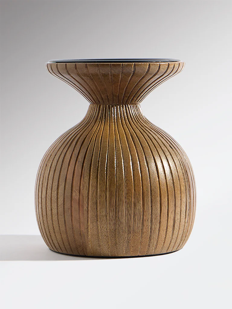 Westside Home Dark Brown Gothic Wooden Candle Holder - Image 2