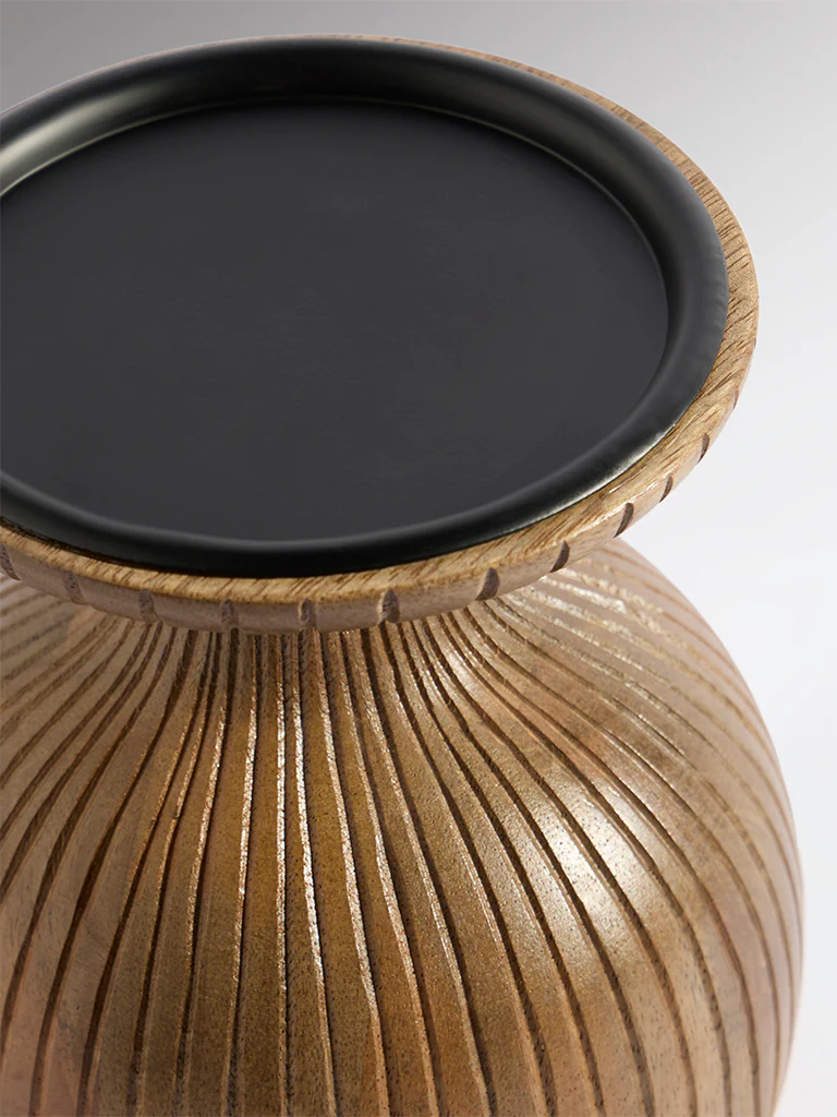 Westside Home Dark Brown Gothic Wooden Candle Holder - Image 3