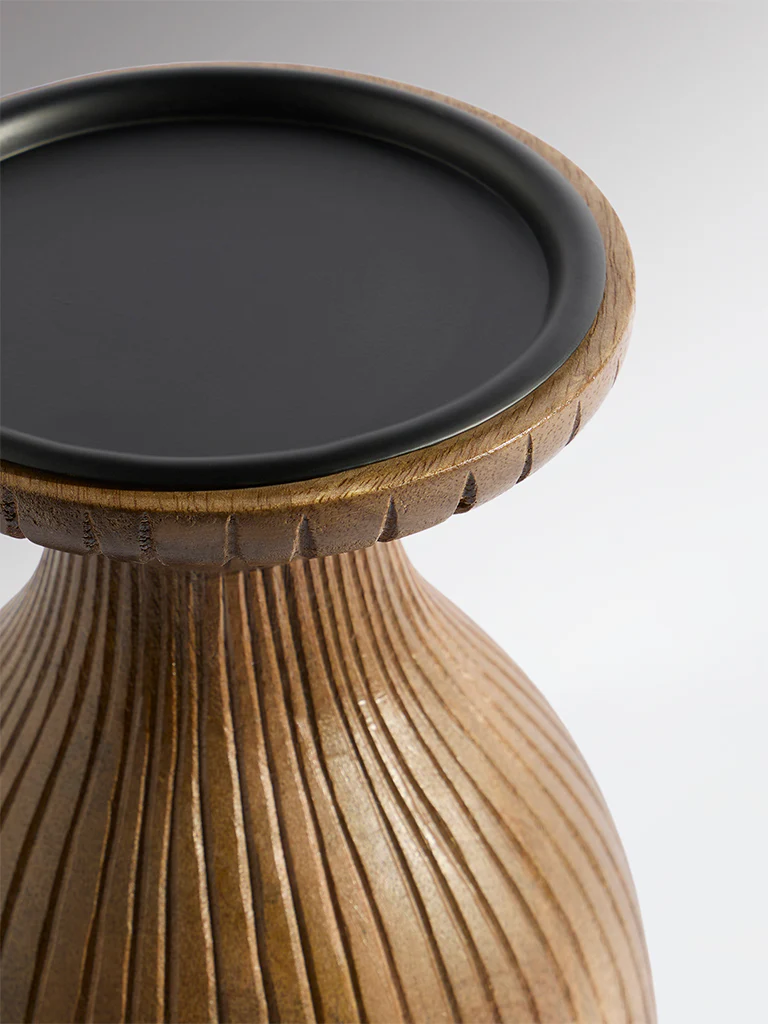 Westside Home Dark Brown Gothic Wooden Candle Holder - Large - Image 3