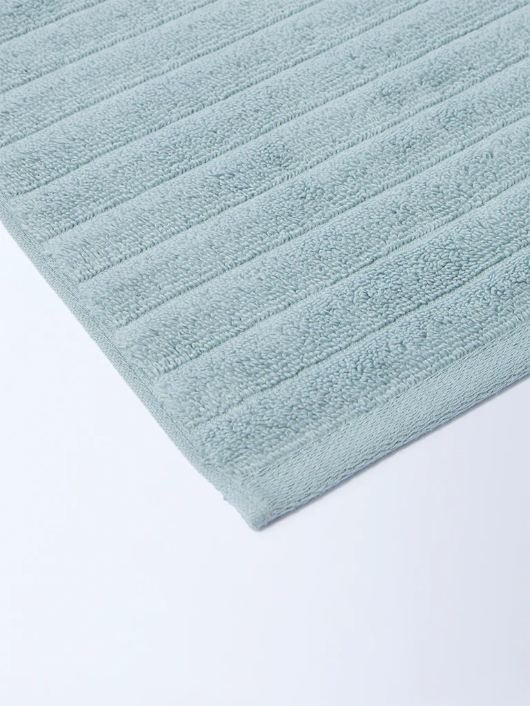 Westside Home Dusty Blue Self-Striped Bath Sheet - Image 3