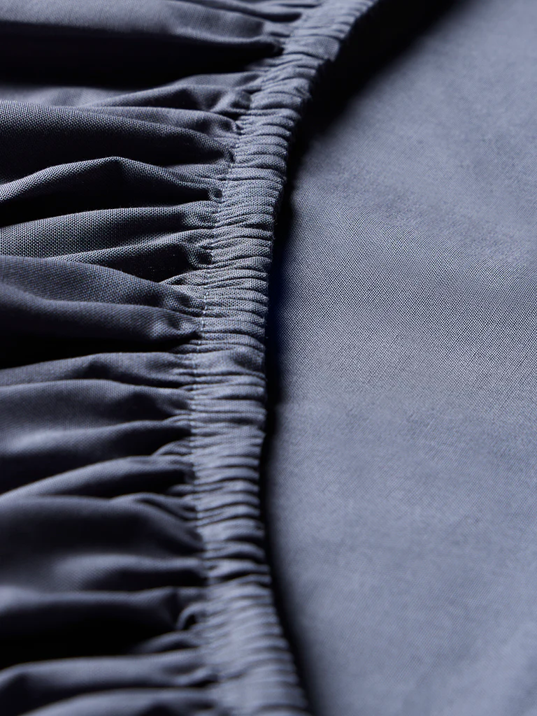 Westside Home Dusty Blue Solid King Bed Sheet Set - Image 3