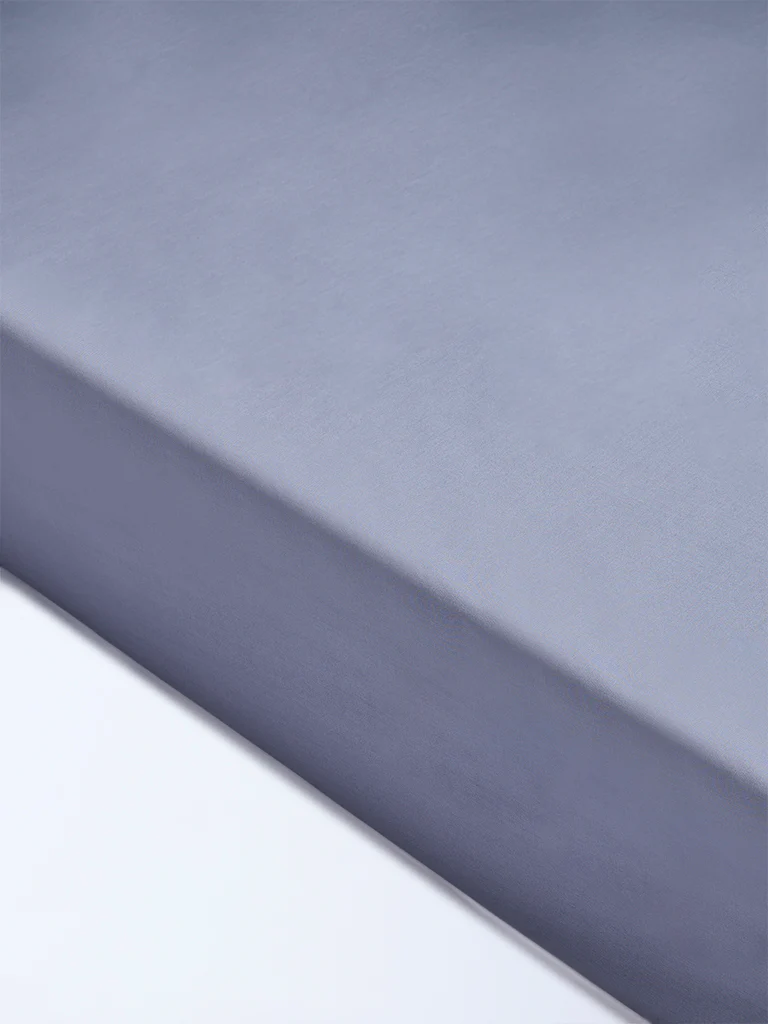 Westside Home Dusty Blue Solid Queen Bed Sheet Set - Image 2