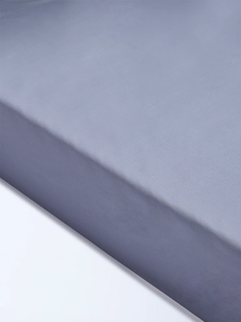 Westside Home Dusty Blue Solid Queen Bed Sheet Set - Image 2