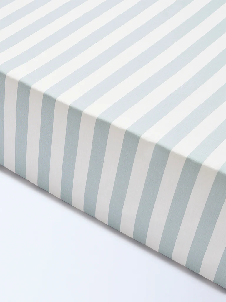 Westside Home Dusty Blue Striped King Bed Sheet Set - Image 2
