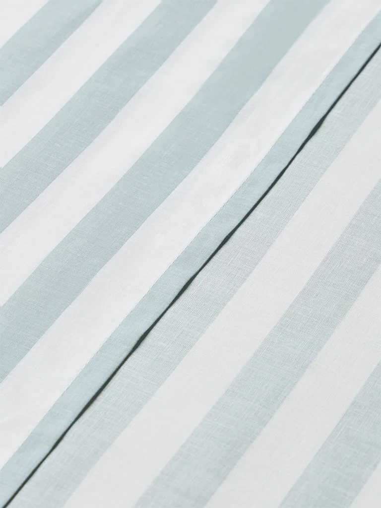 Westside Home Dusty Blue Striped King Bed Sheet Set - Image 3