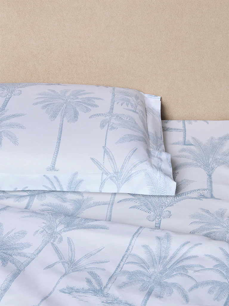 Westside Home Dusty Blue Tropical-Inspired King Bed Sheet Set