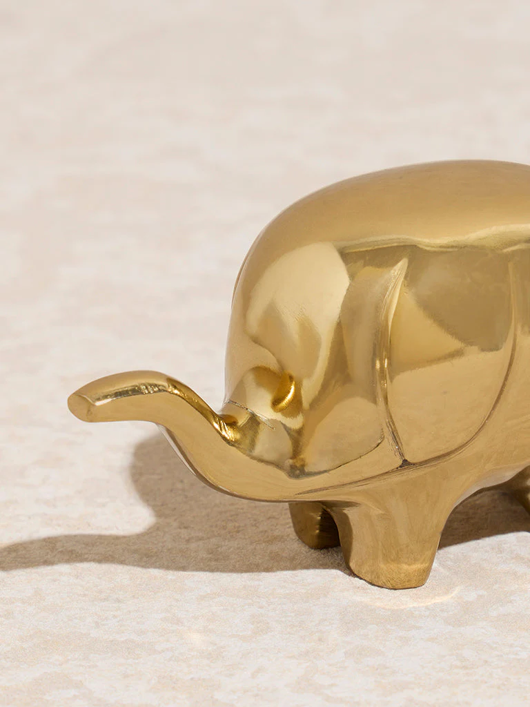 Westside Home Gold Baby Elephant Decorative Object - Image 3