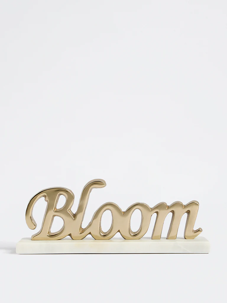 Westside Home Gold Bloom Text on Stand Decorative Object