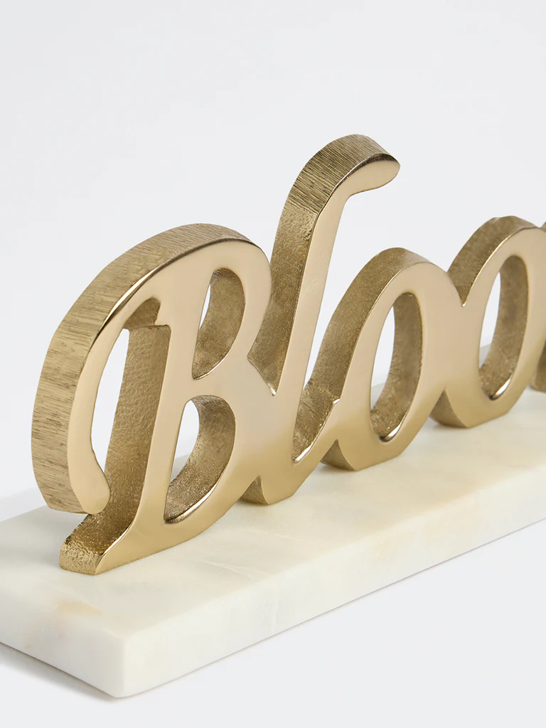 Westside Home Gold Bloom Text on Stand Decorative Object - Image 3