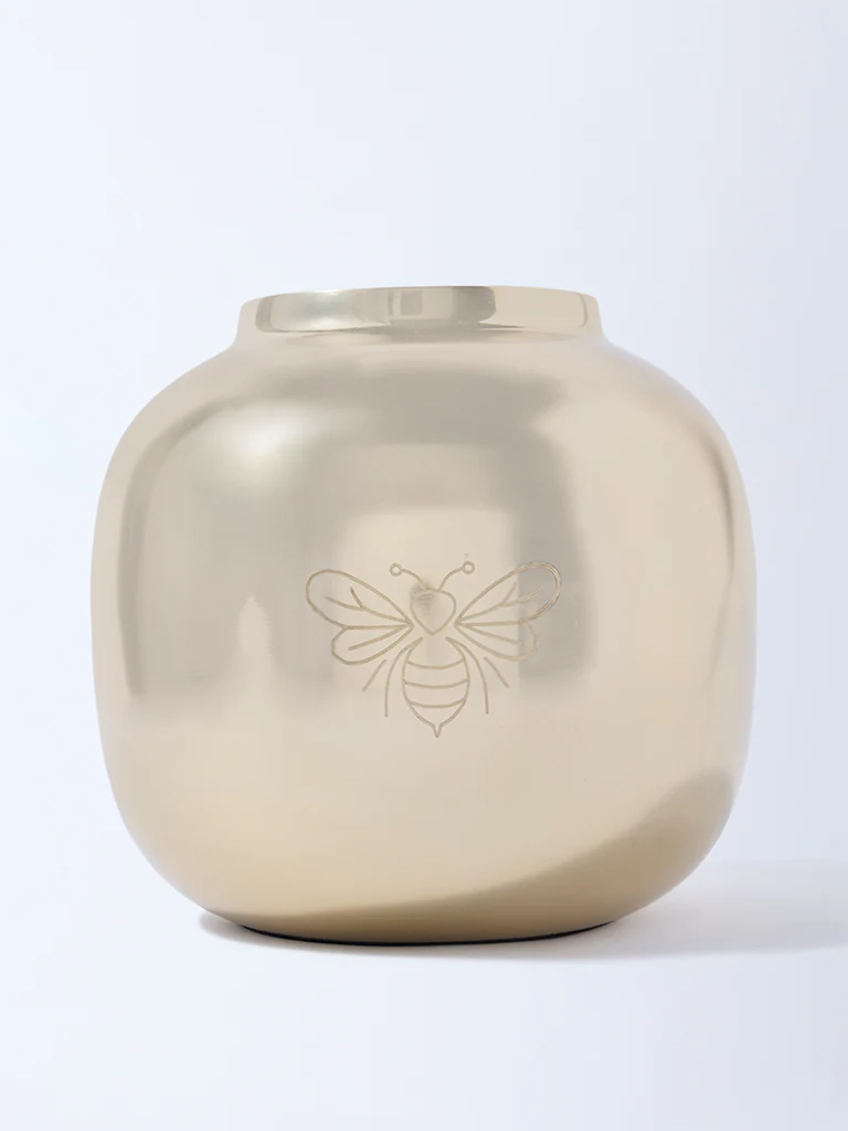 Westside Home Gold Etched Metal Vase
